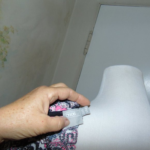 ASOS Gothic Pink & Black Lace Floral Y2K Layered Scalloped Eye & Hook Dress 14 - Picture 9 of 11